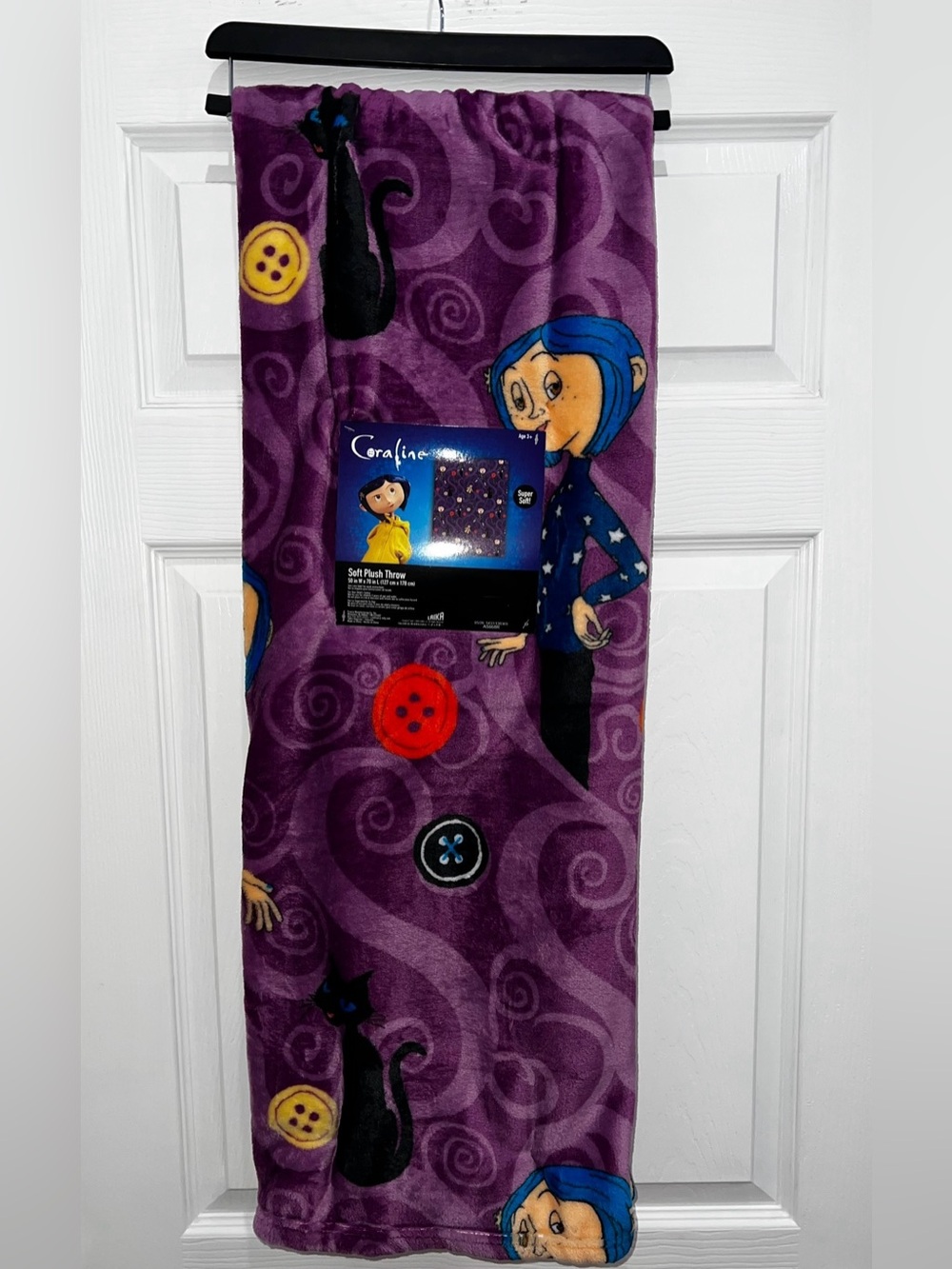 Coraline- Purple Plush Throw